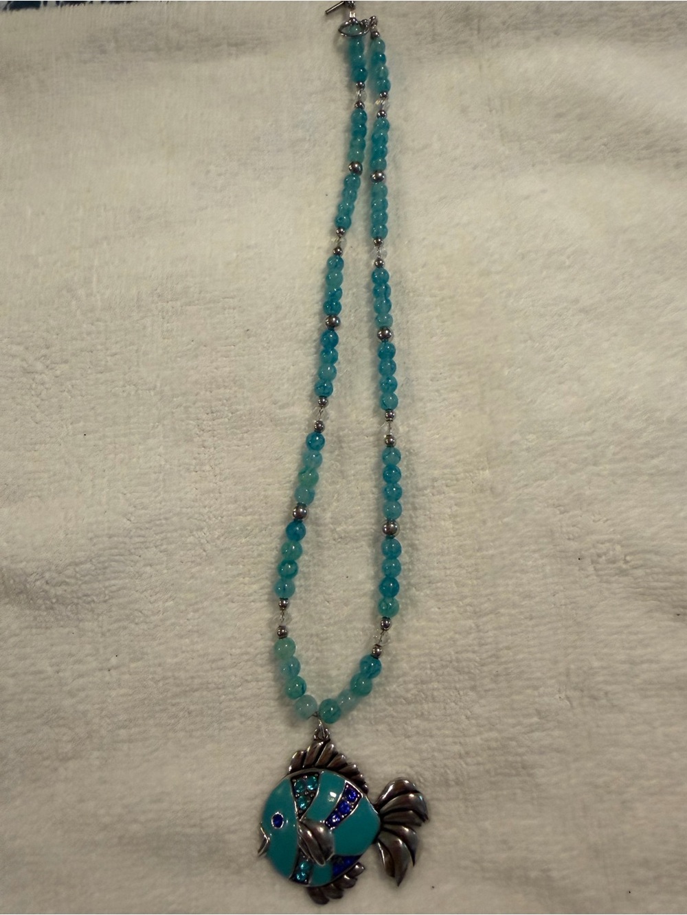 Turquoise Fish Pendant Beaded Necklace - Women Jewelry